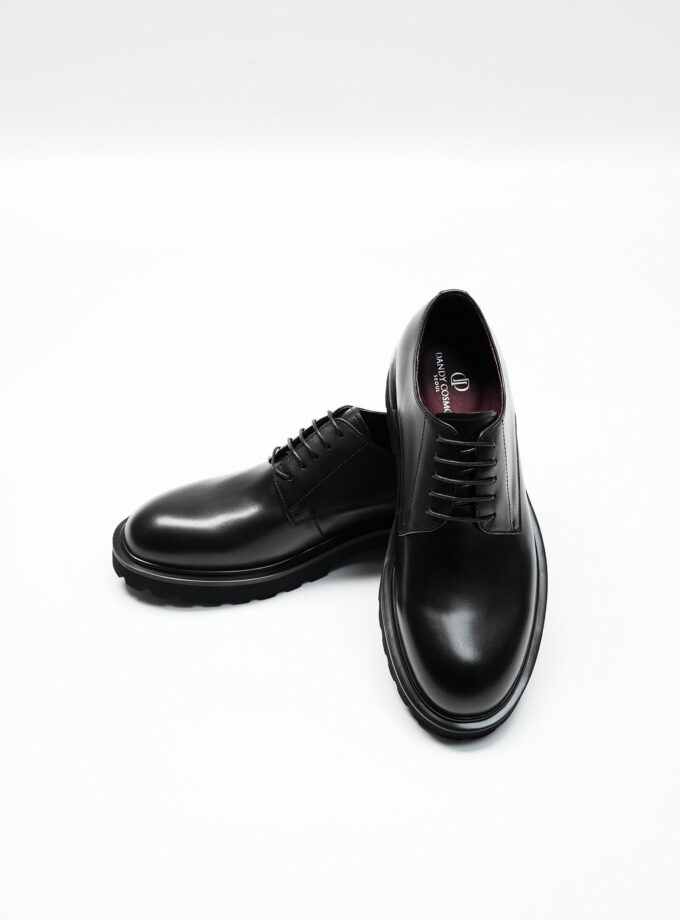 Real Leather Shoes Plain Black