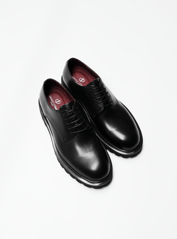 Real Leather Shoes Plain Black