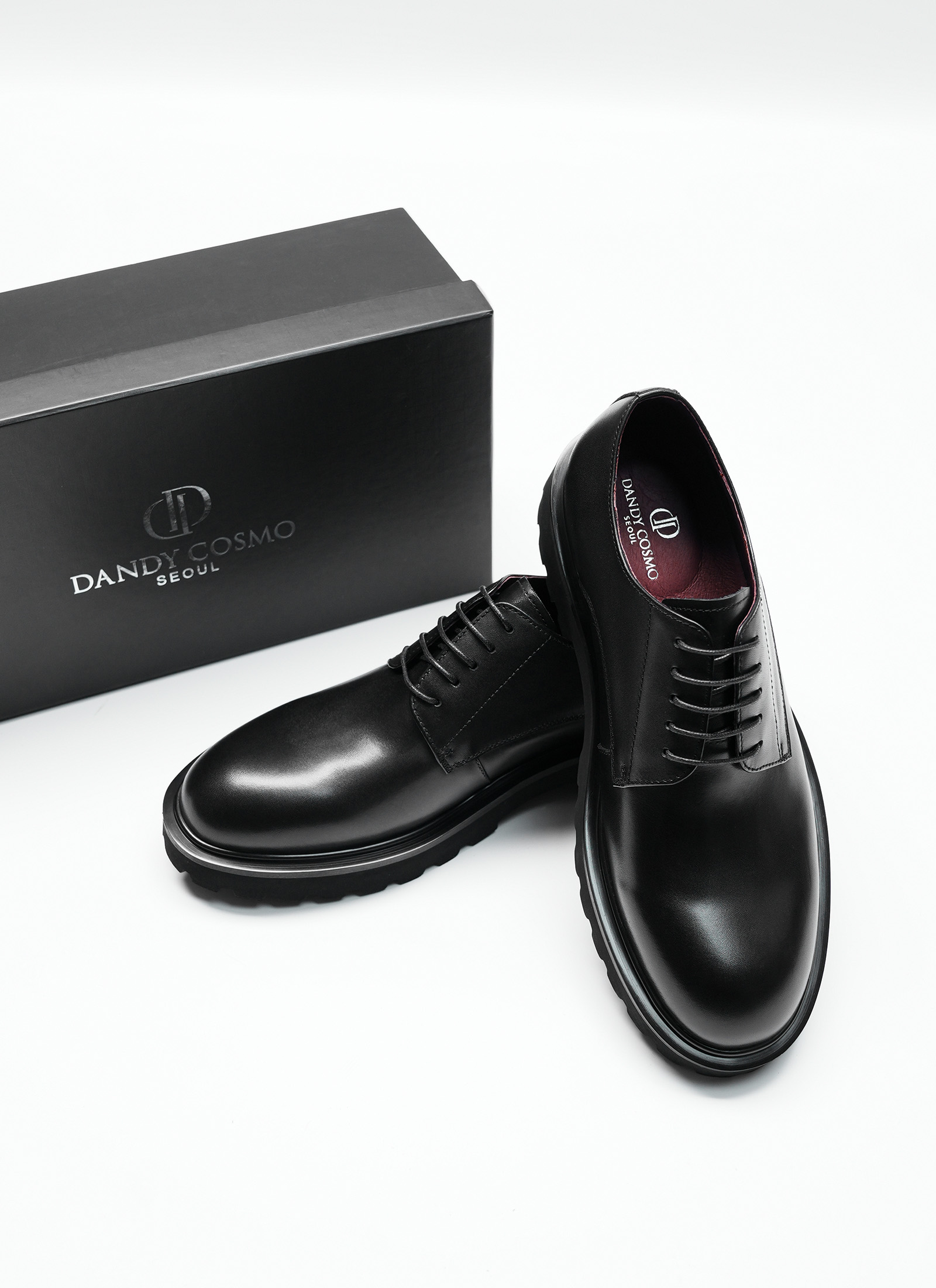 Real Leather Shoes Plain Black - Image 6