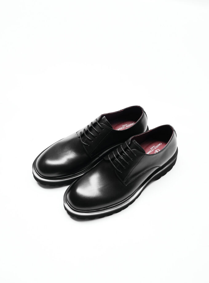 Real Leather Shoes Plain Black