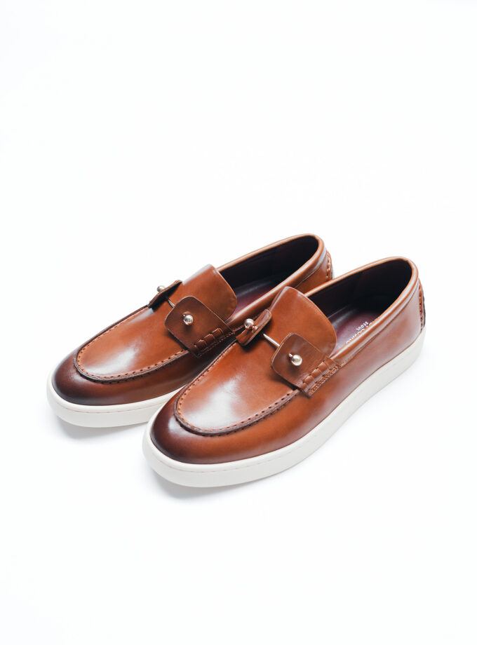 Brown Leather Loafers Shoes