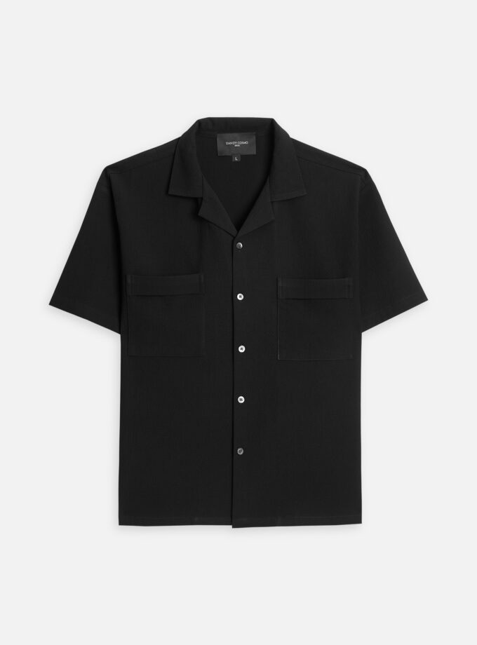 Premium Seersucker Open Cillar Double Pocket