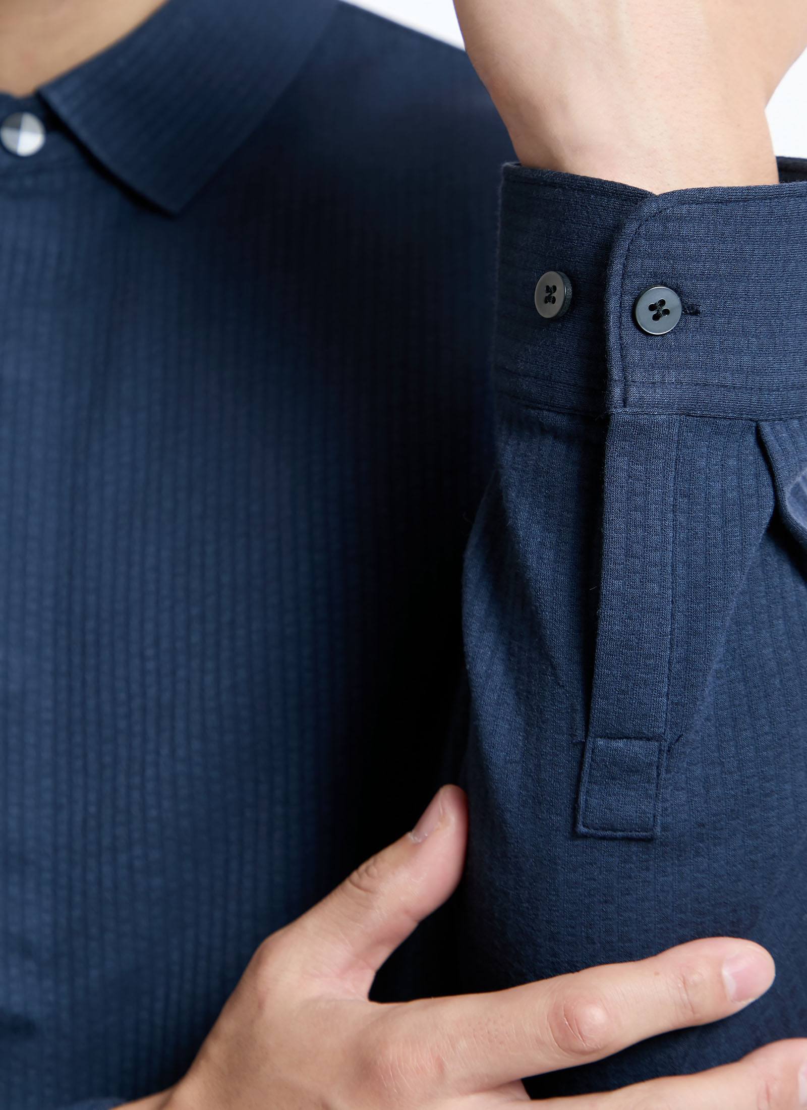 Pen Stripe Hidden Button Shirt - Image 4