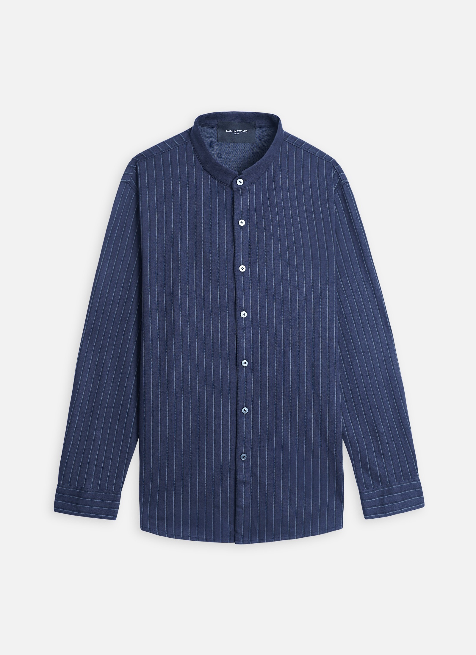 Stripe Chinese Collar Shirt