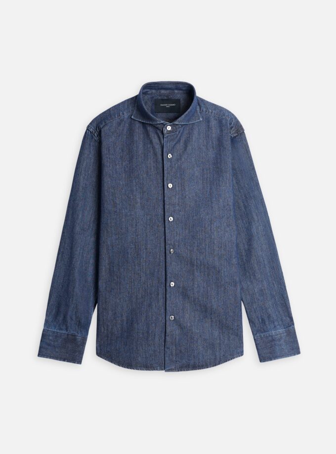 Cutaway Collar Denim Shirt