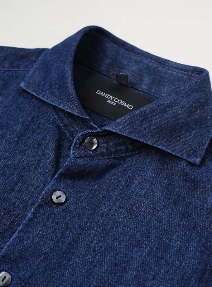 Cutaway Collar Denim Shirt