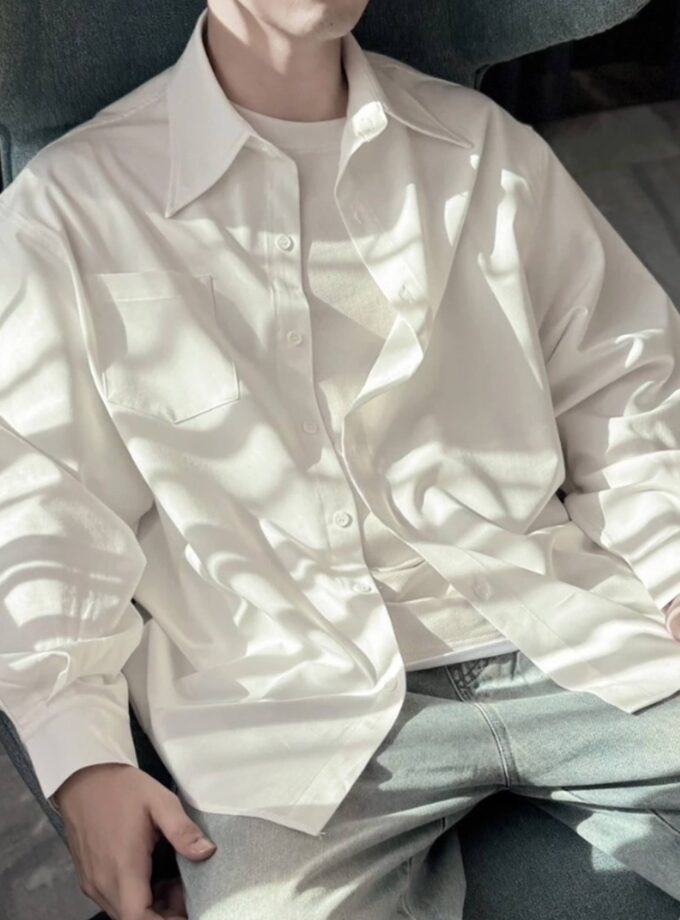 Wide Spread Collar Shirt